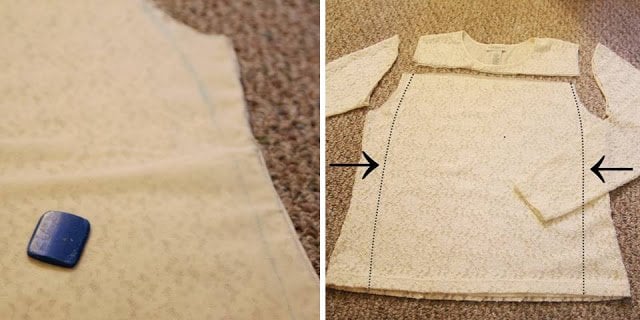 Make a lace skirt out of an old shirt