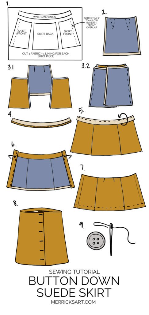 DIY Friday: Suede Button Down Skirt - Merrick's Art
