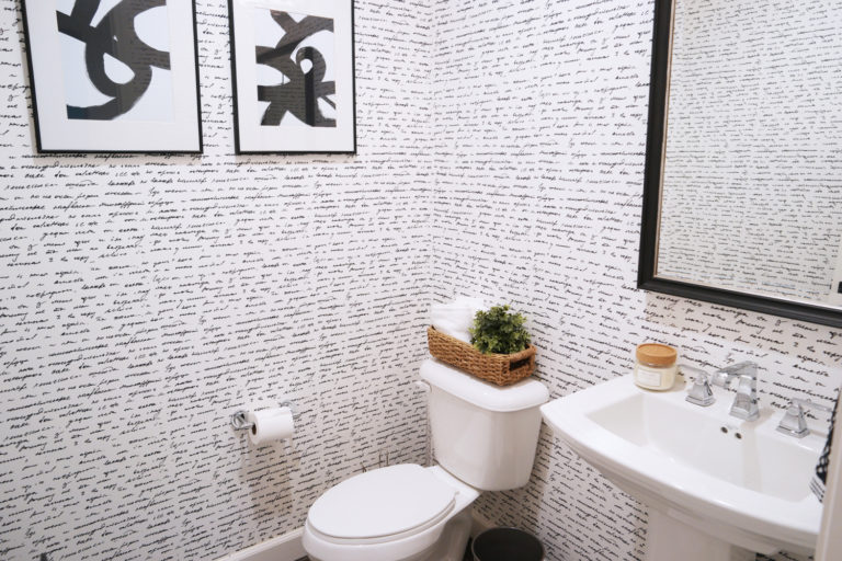 Wallpapering the Powder Room + A HowTo Video! Merrick's Art