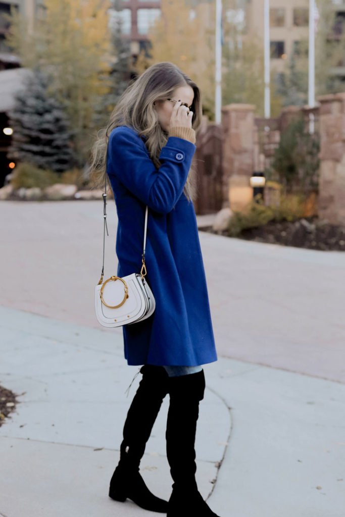 blue wool coat