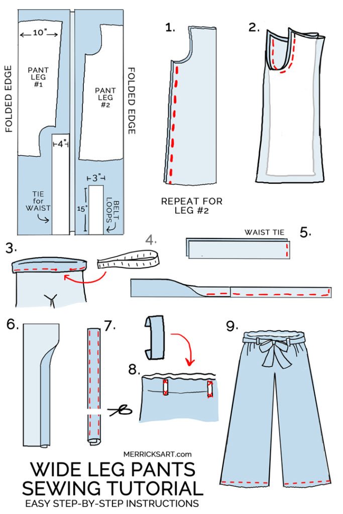 How to Sew Cropped Wide Leg Pants (Beginner Sewing Tutorial)