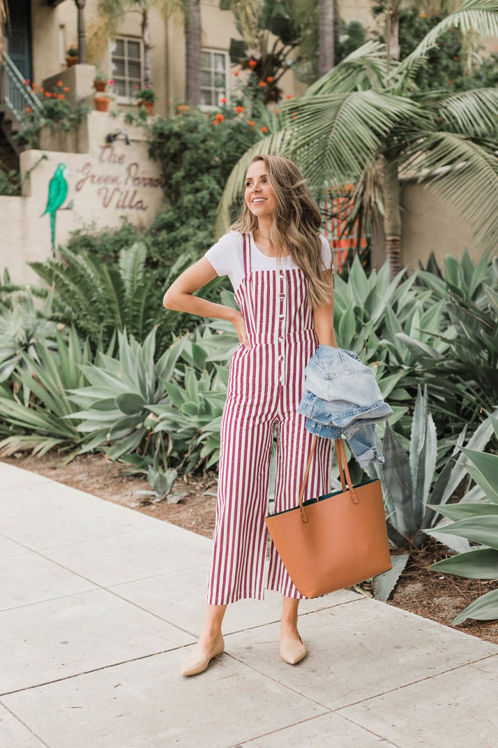 Blue and White Striped Jumpsuit for Spring - Tia Perciballi