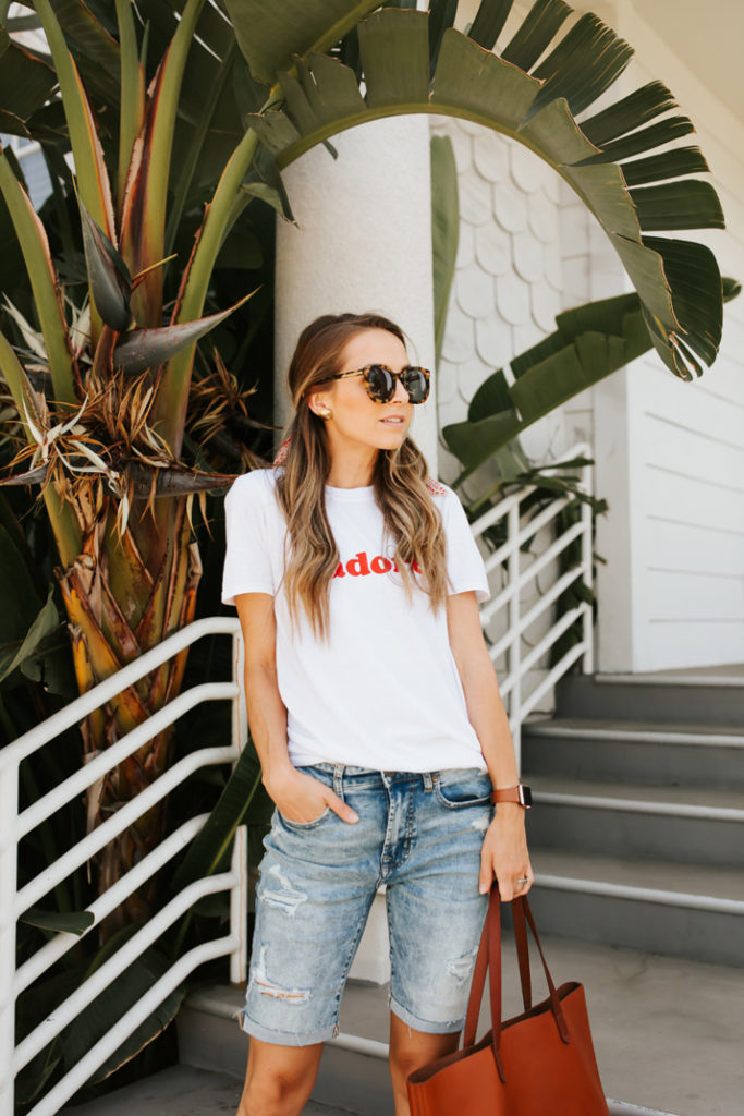 distressed bermuda shorts for women