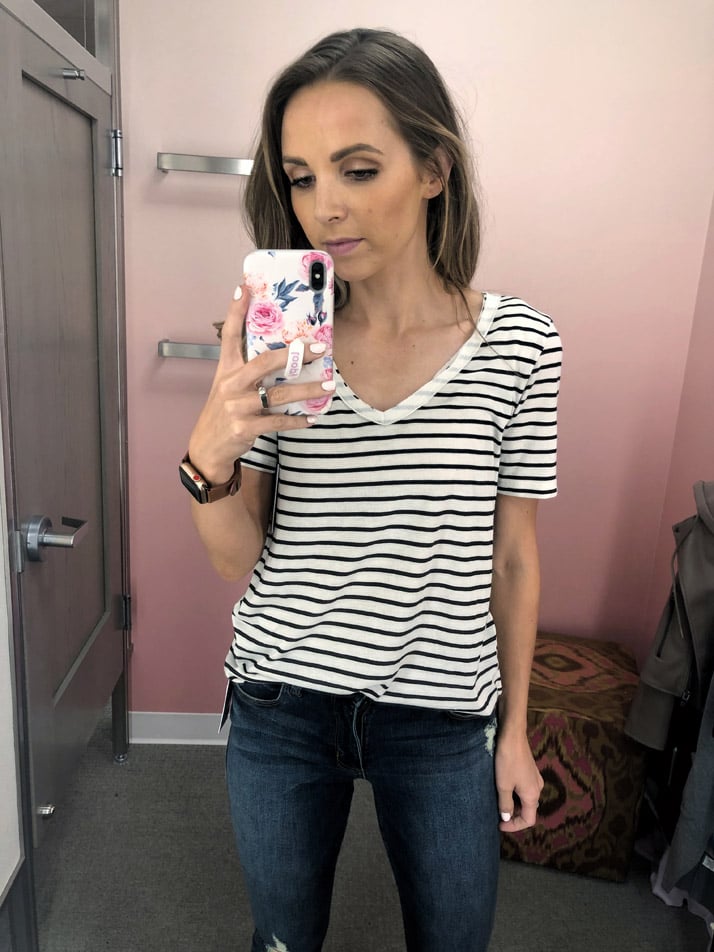 this striped t-shirt is perfect for summer and as a layer for fall