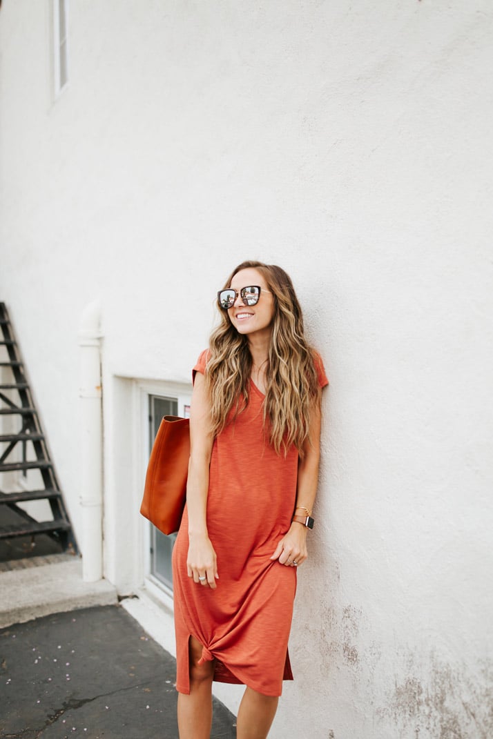 madewell tote and dress