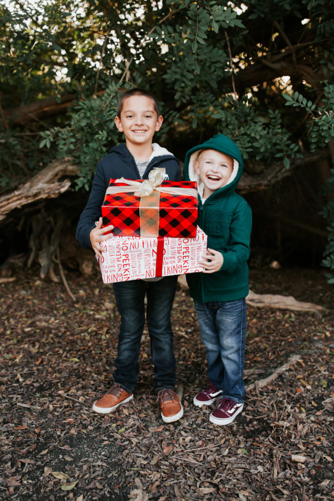 december 1st box boys with presents