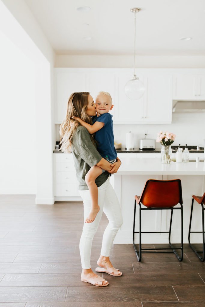 mom and son kitchen
