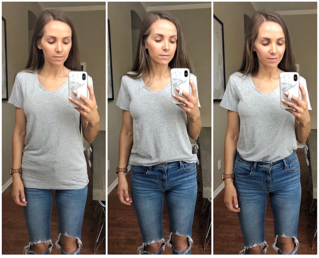 Grey t shirt outfit sale