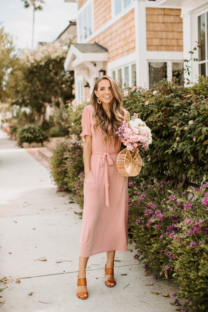 merrick white collection pink dress