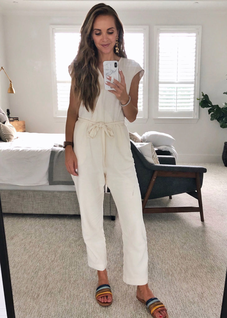 white linen jumpsuit - instagram outfit