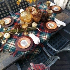 gorgeous fall tablescape for a fall fest dinner