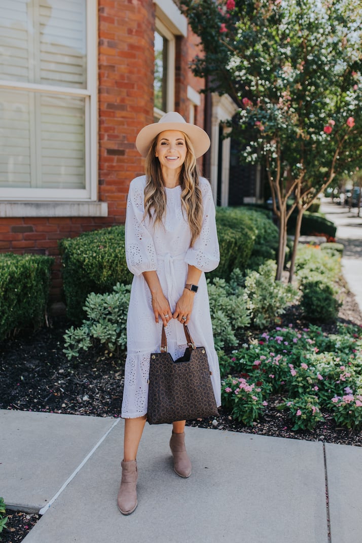 white eyelet dress women