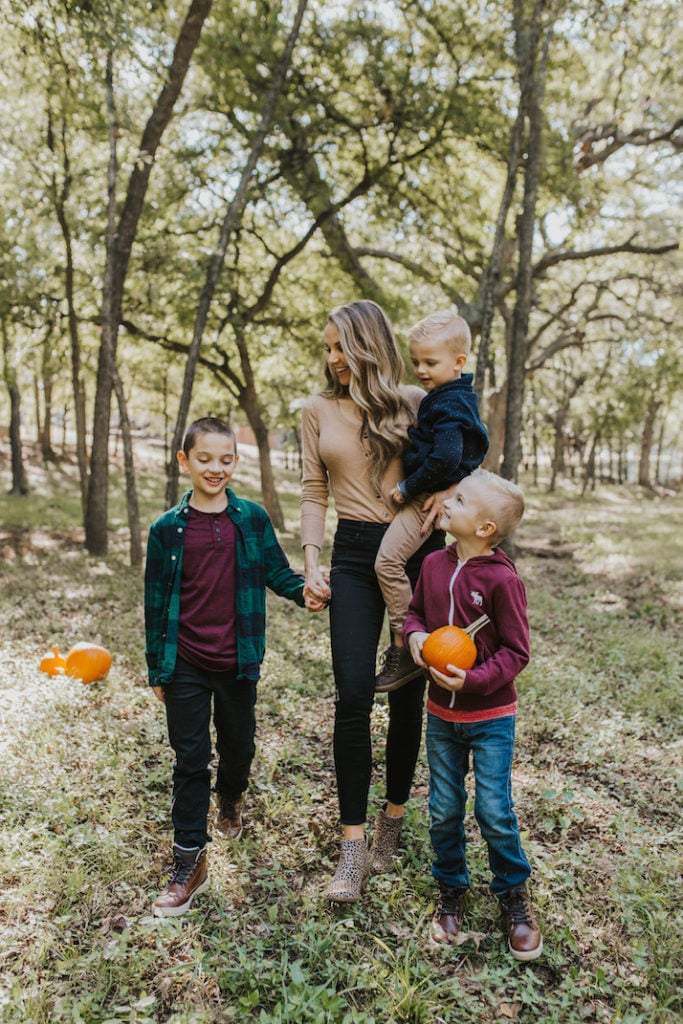 pumpkin patch mom and boys