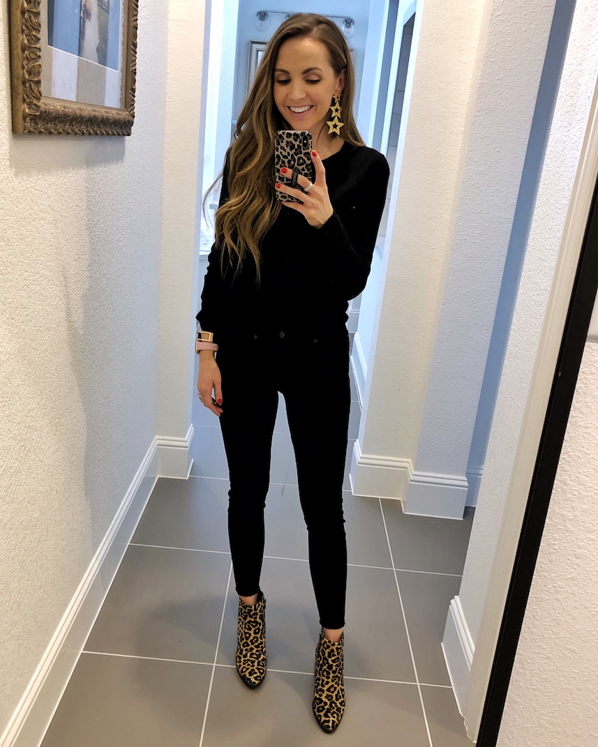 black monochromatic outfit