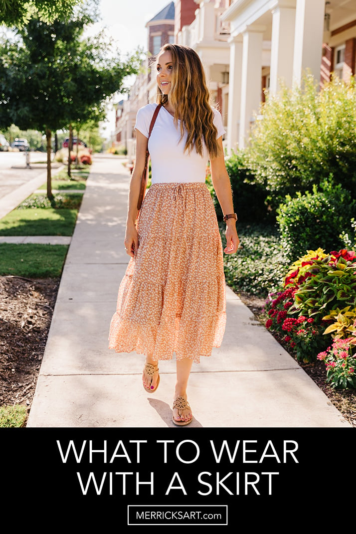 Dress Up Your Favourite Tee With a High-Waisted Skirt