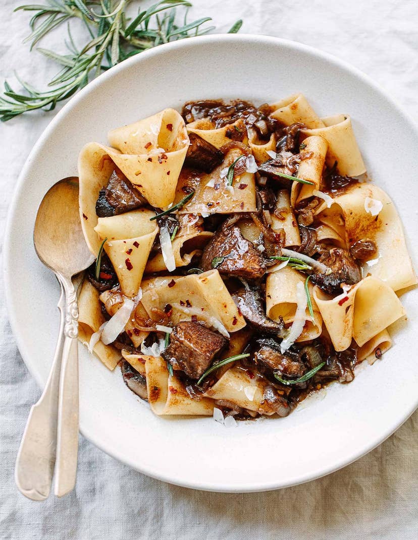 pappardelle pasta with portobello mushrooms
