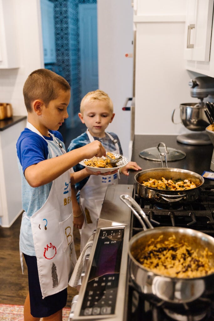 boys cooking in the kitchen cooking with kids