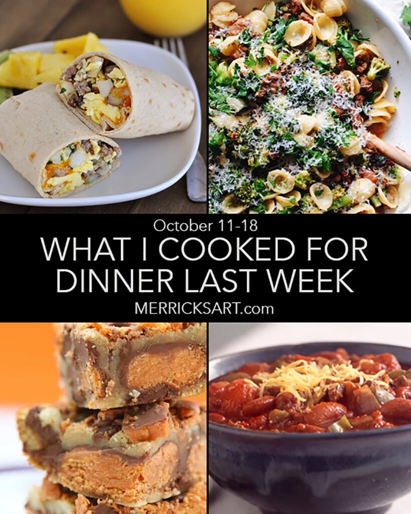collage for the weekly menu