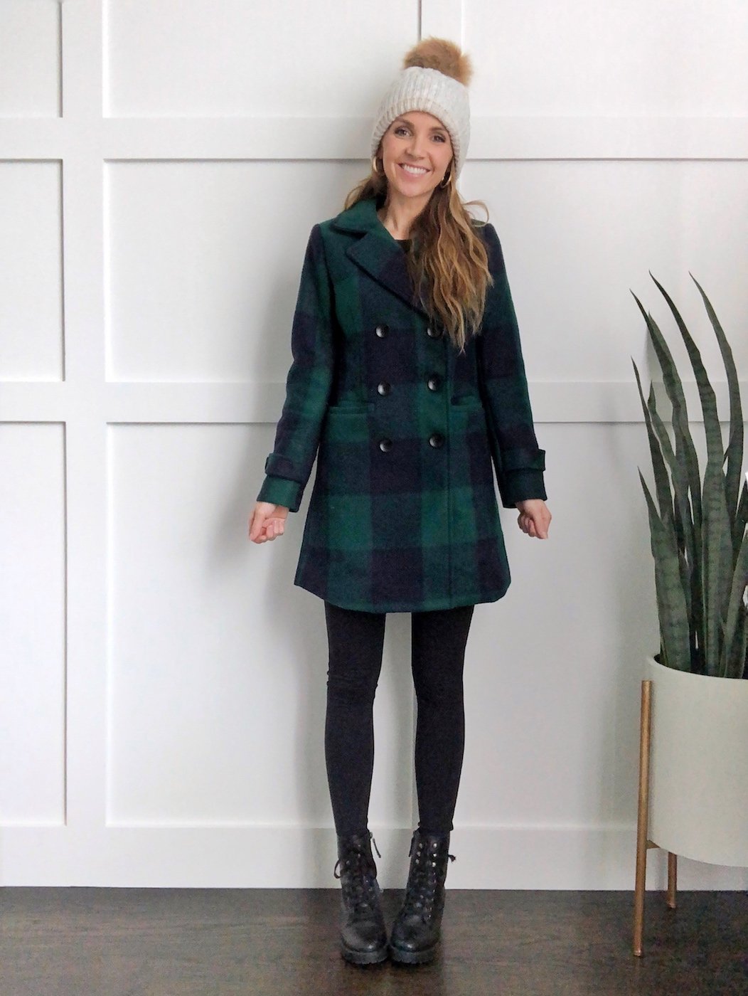 combat boot outfits - leggings and a coat