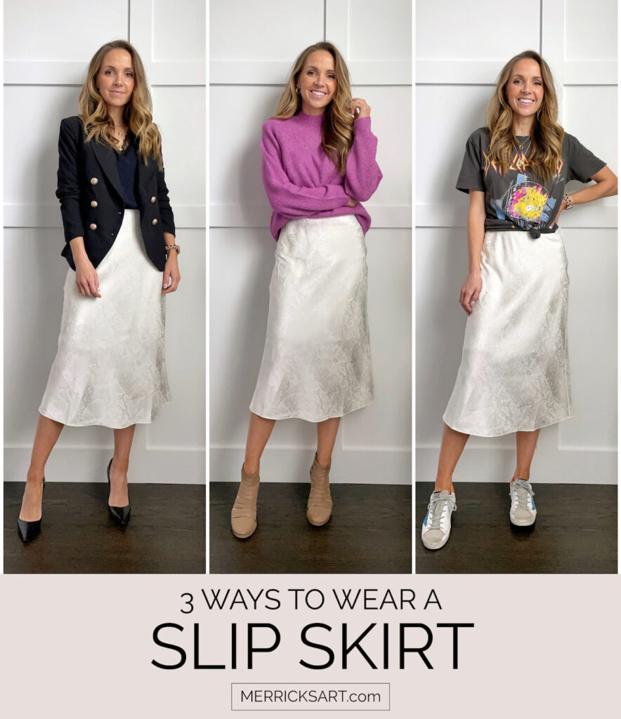 3 Cute Slip Skirt Outfits for Spring Merrick's Art