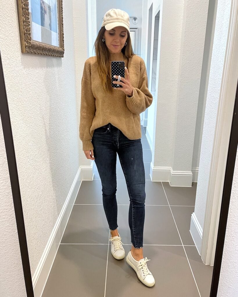 sweater with sneakers