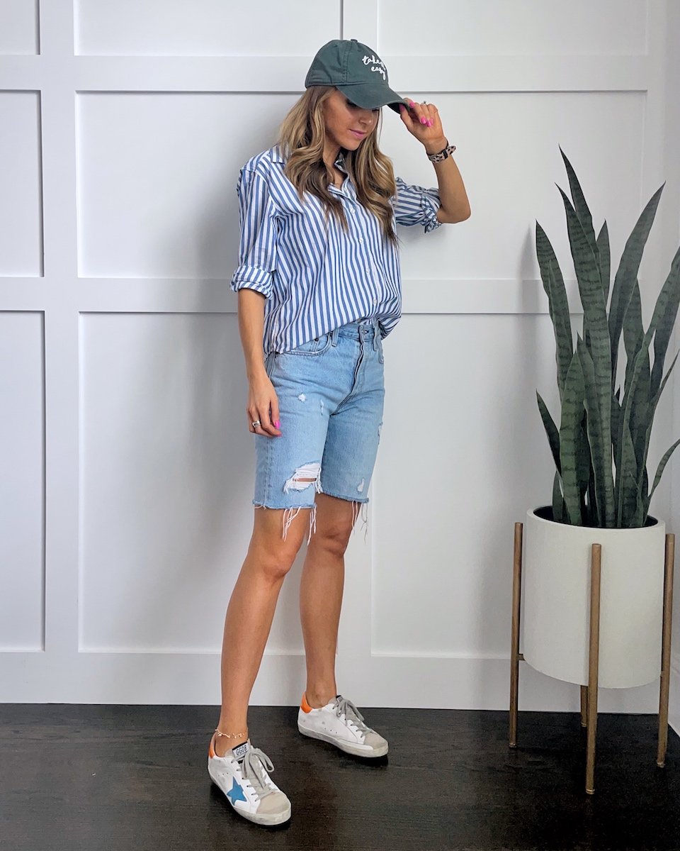 How To Style Biker Shorts For Early Fall - Stitch & Salt