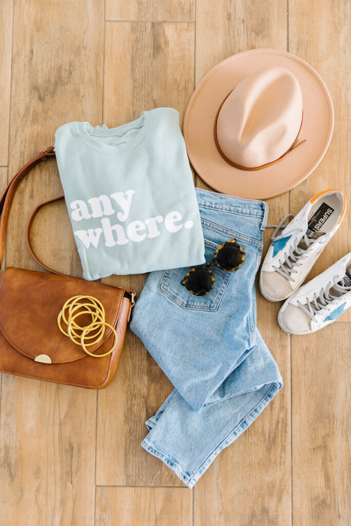 the anywhere sweatshirt light blue sweatshirt