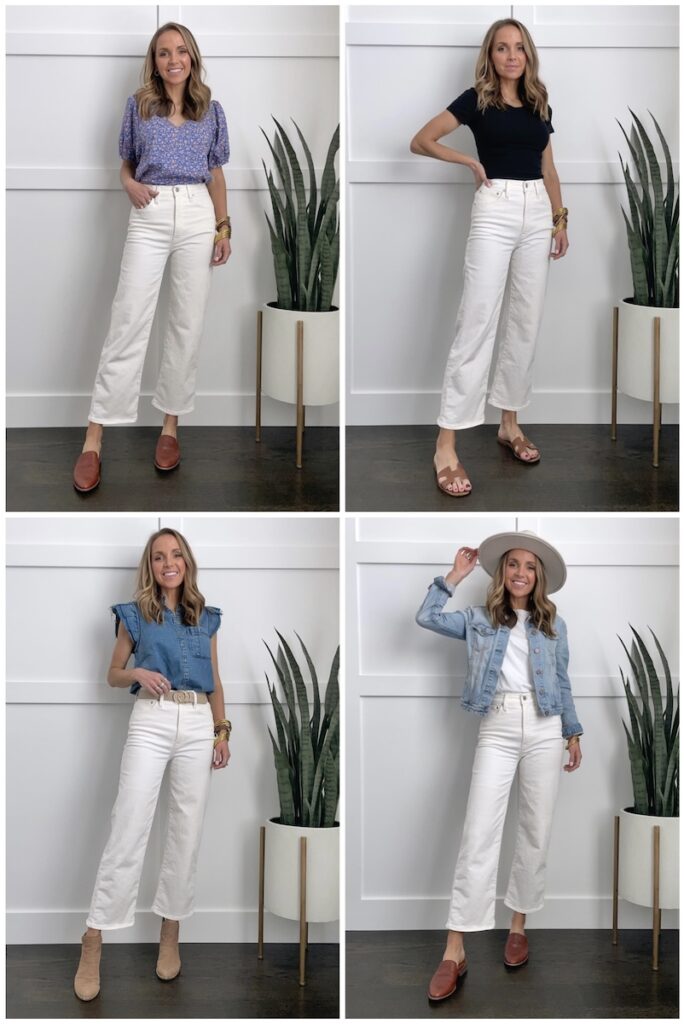 wide leg white jeans