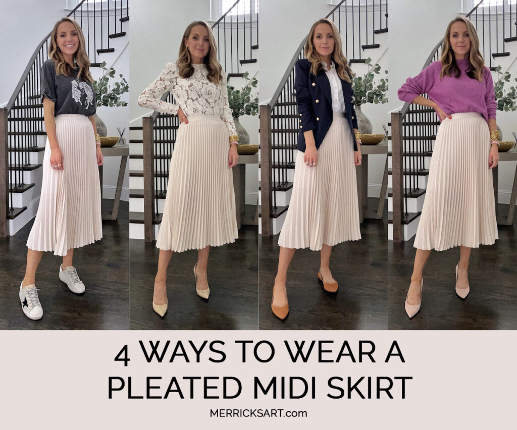 Pleated Skirts Outfits (4 Skirts) - Merrick's Art