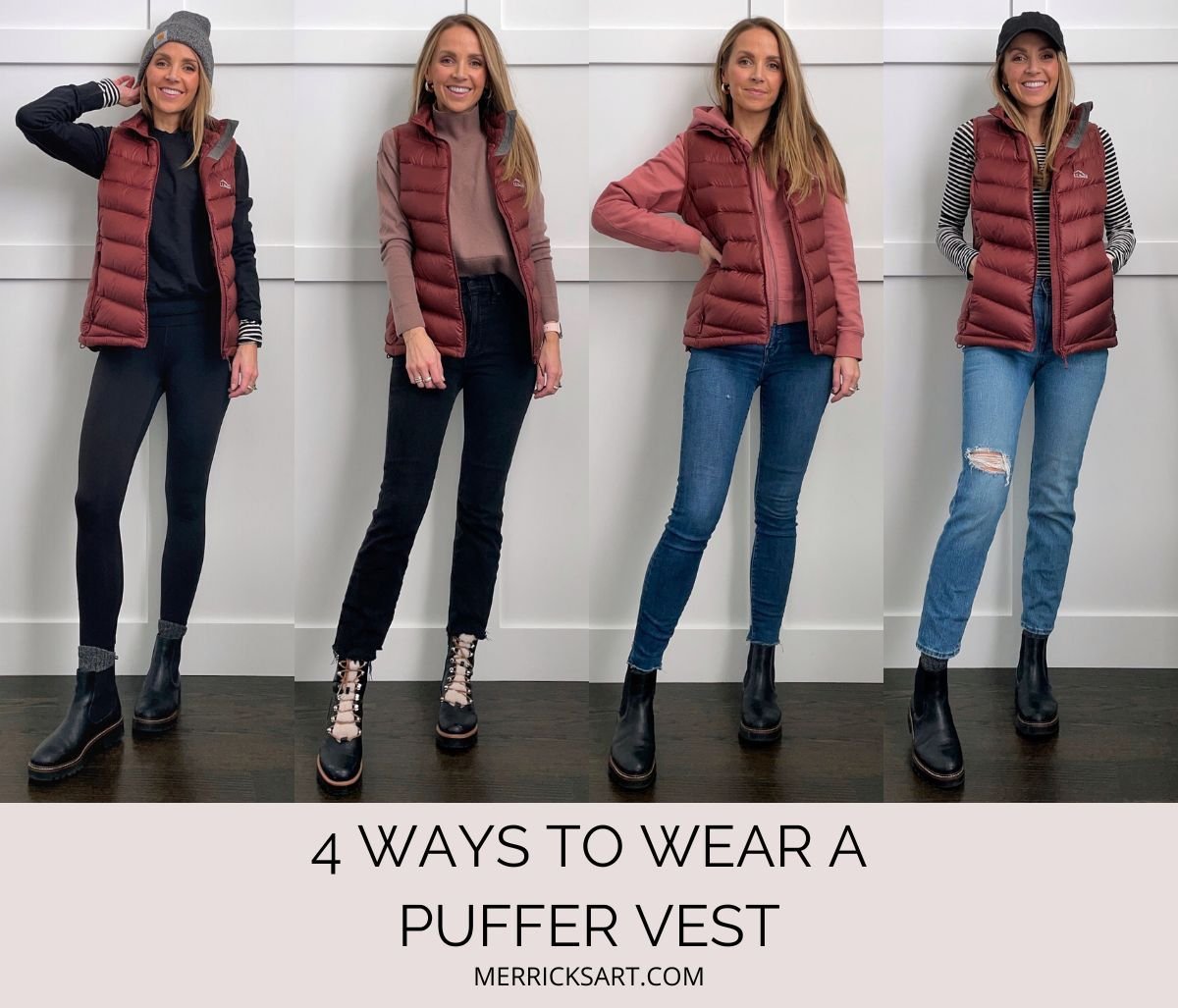 4 Puffer Vest Outfits to Copy - Merrick's Art