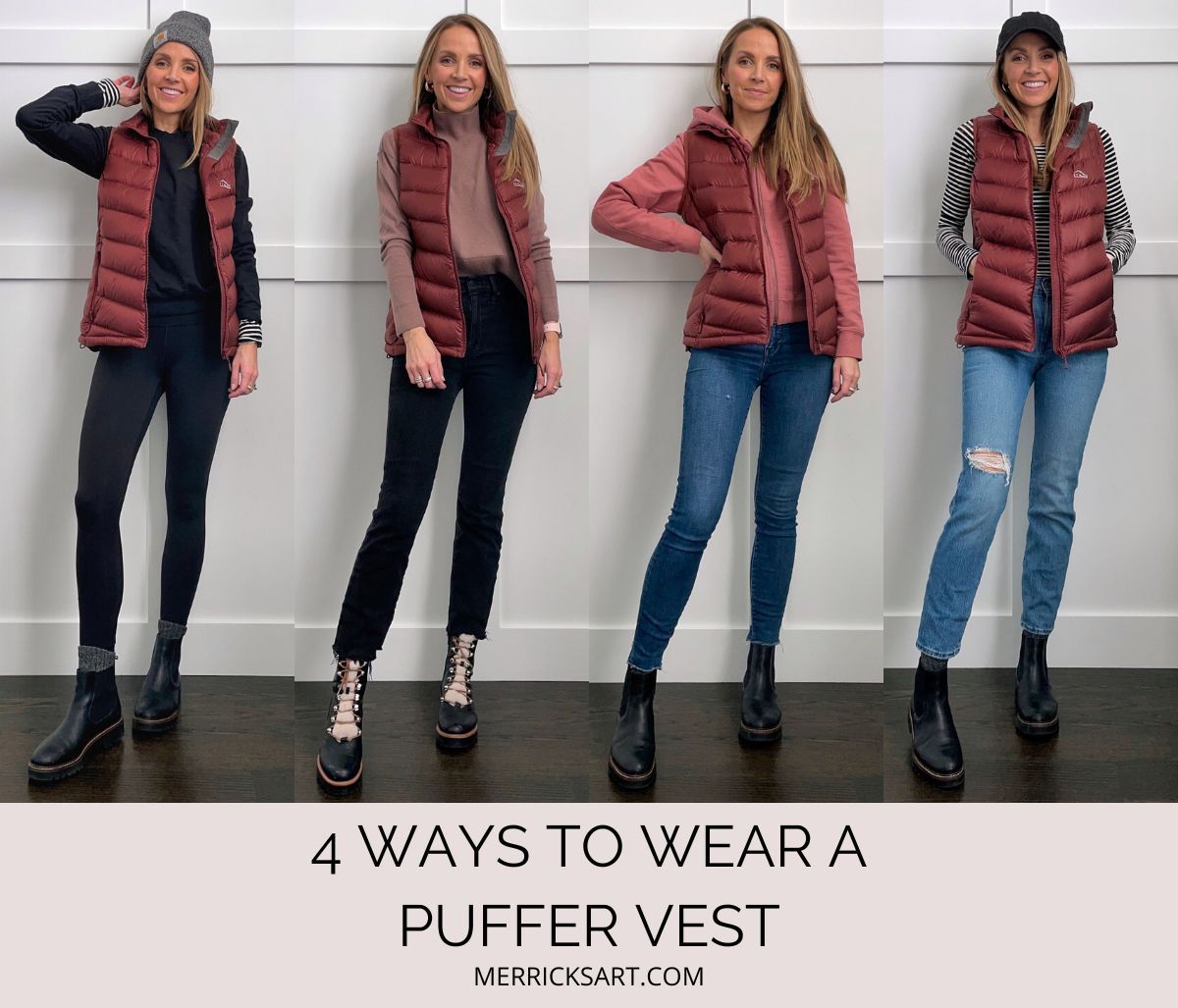 4 Puffer Vest Outfits To Copy Merrick s Art