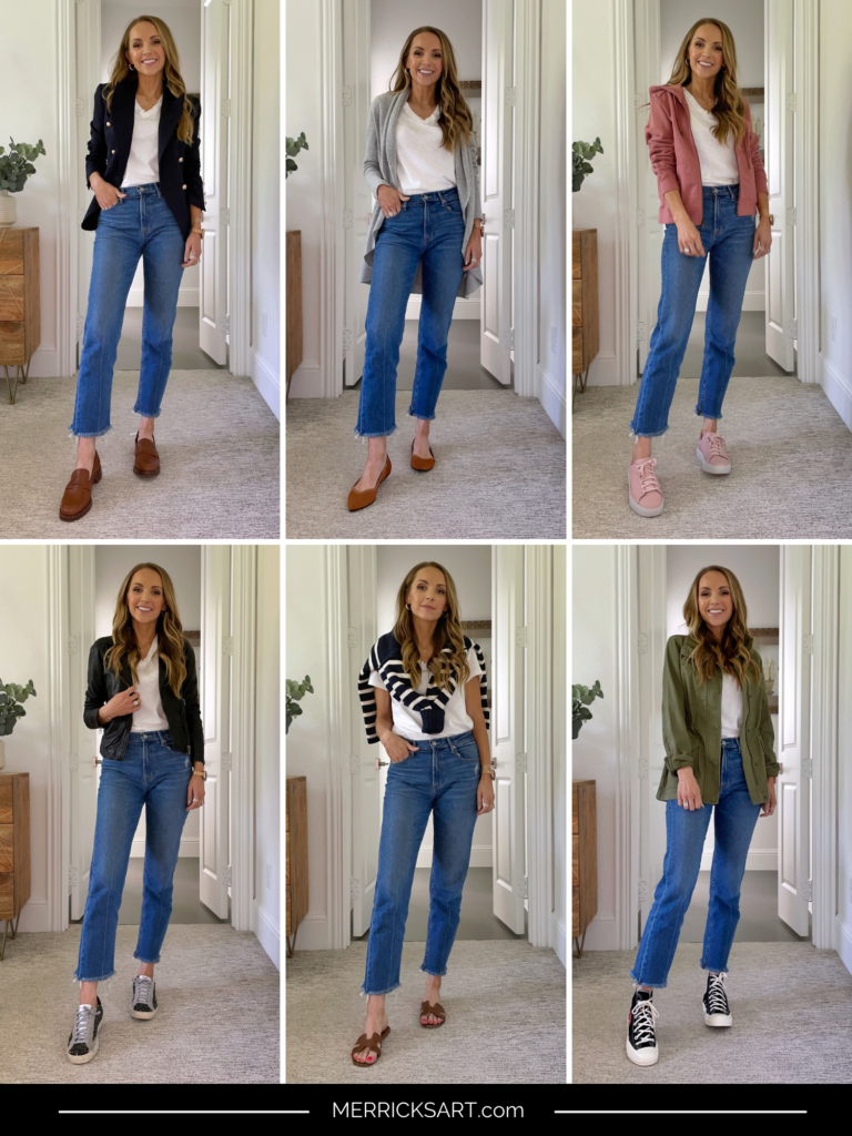 6 Ways to Wear A White Tee + Jeans for Spring