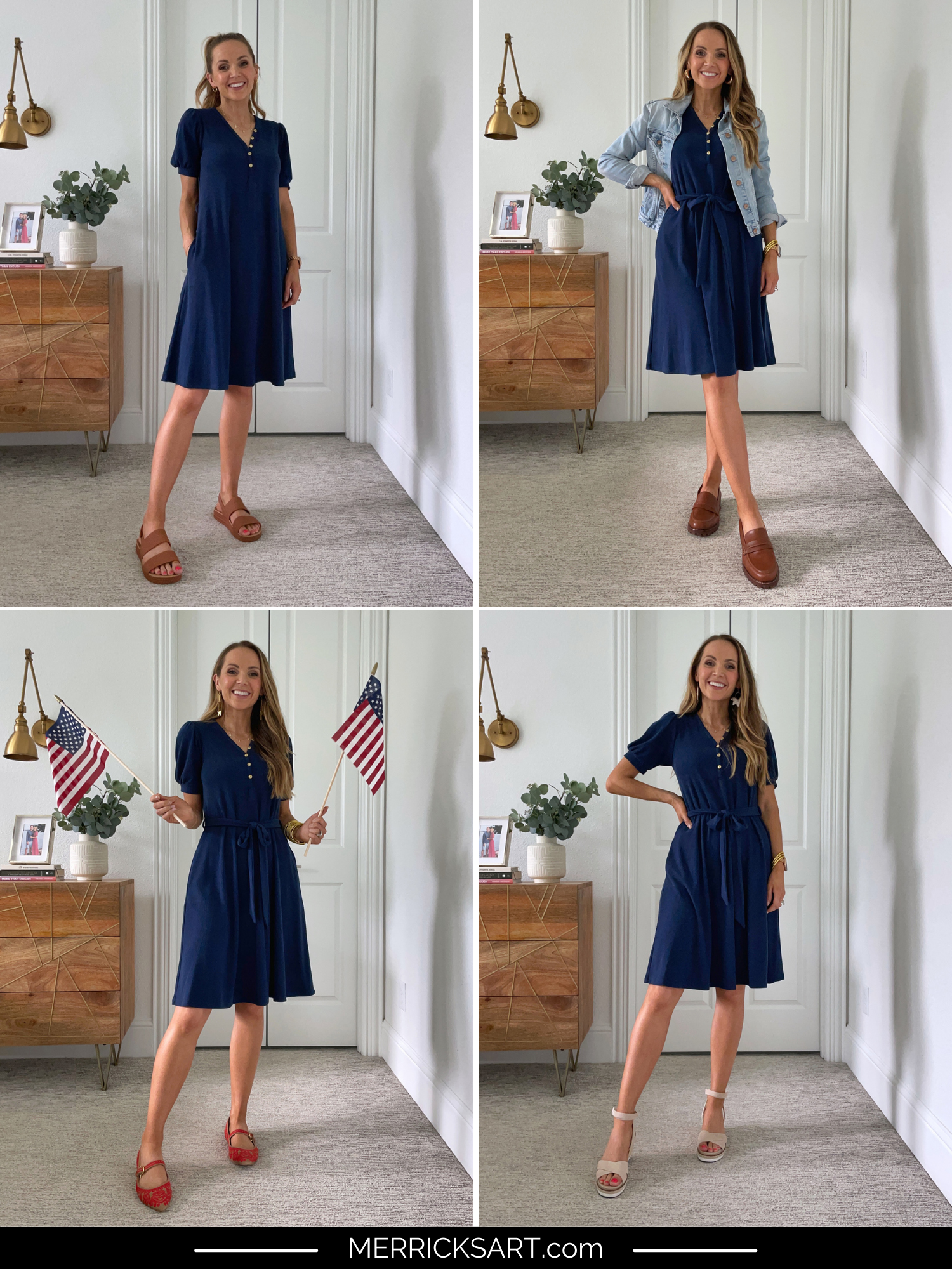 How to Wear The New Merrick White Collection Navy Ribbed Dress - Merrick's  Art