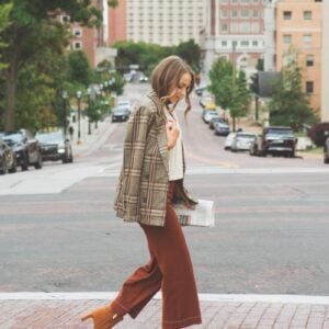 Merrick's Art Anthropologie Pants Contrast stitch burnt sienna rust colette pants