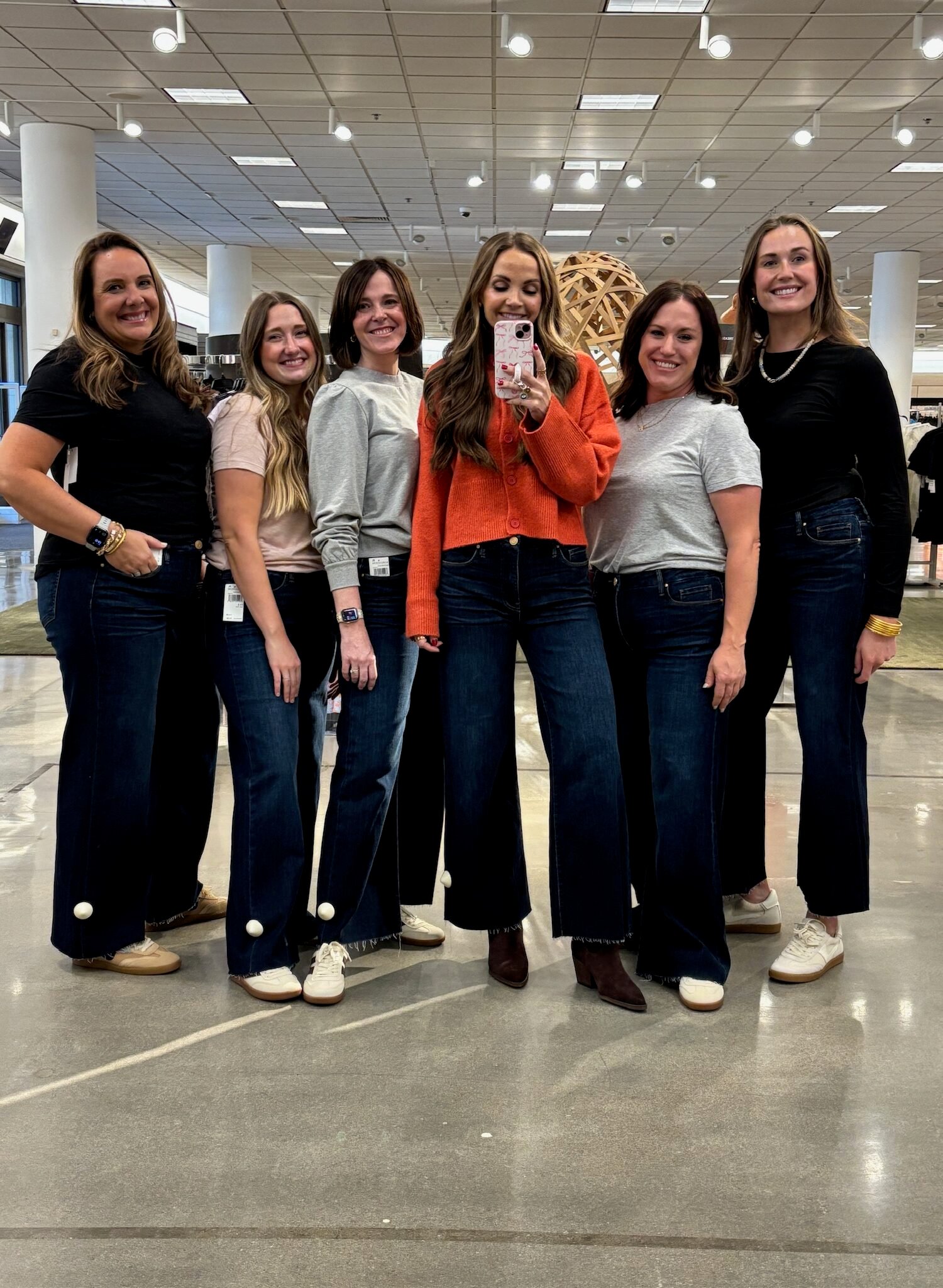 Nordstrom Anniversary Sale - Kut from the Kloth Meg Wide Leg Jean, Caslon Tee, Caslon puff sleeve sweatshirt, open edit cardigan halogen tee, Vince sneakers, Sam Edelman brown suede boots