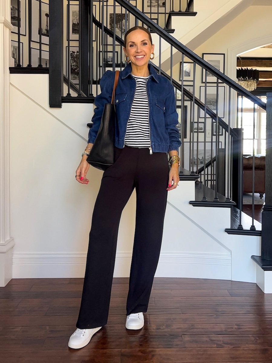 merricksart loft teacher outfit denim jacket