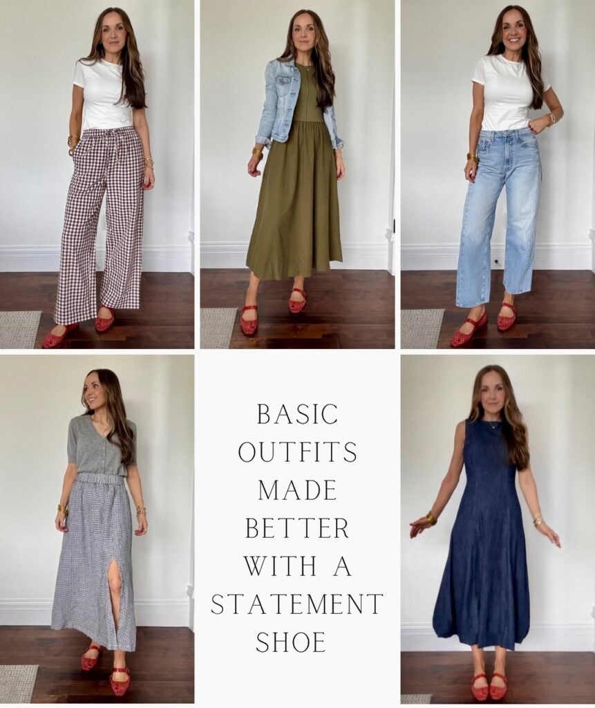 red jelly flats styling